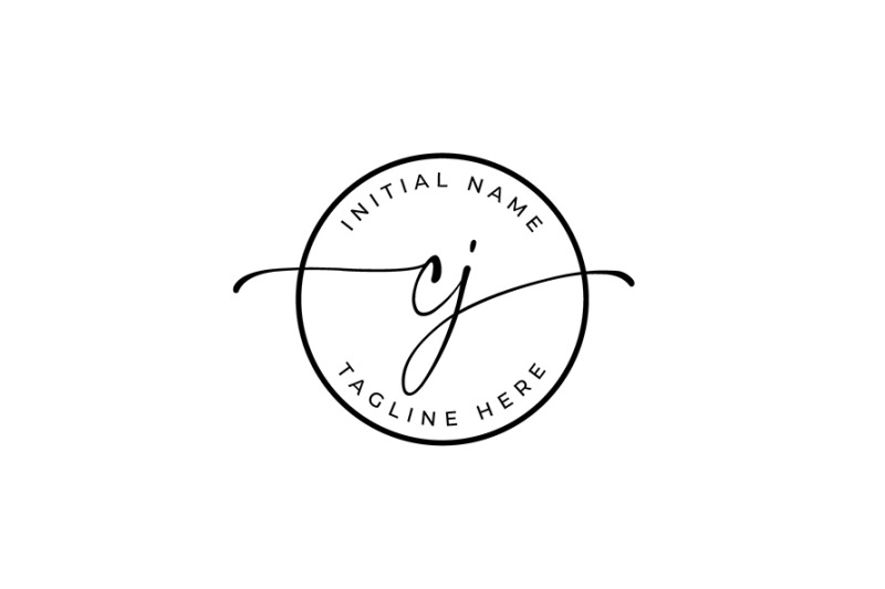 handwritten-logo-premade-logo-cj-initial-letters-monogram