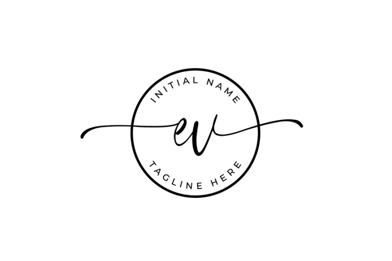 handwritten-logo-premade-logo-ev-initial-letters-monogram