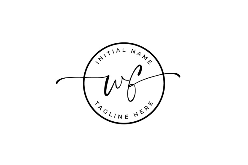 handwritten-logo-premade-logo-wf-initial-letters-monogram