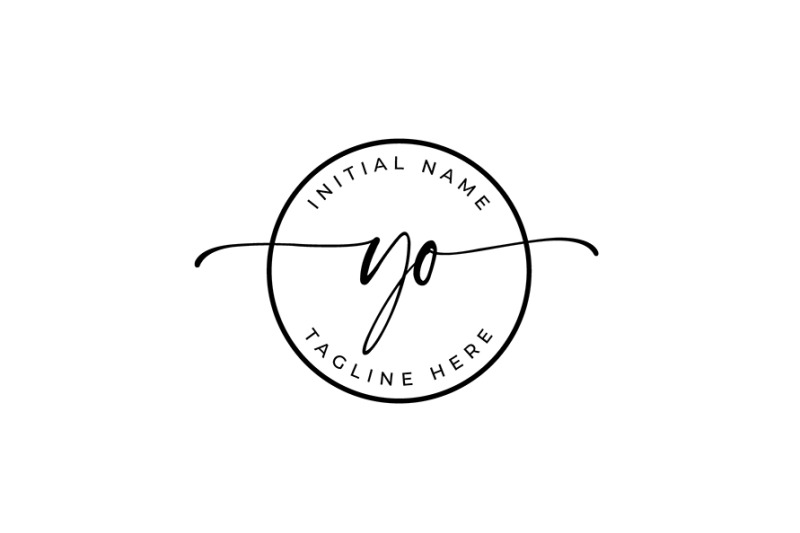 handwritten-logo-premade-logo-yo-initial-letters-monogram