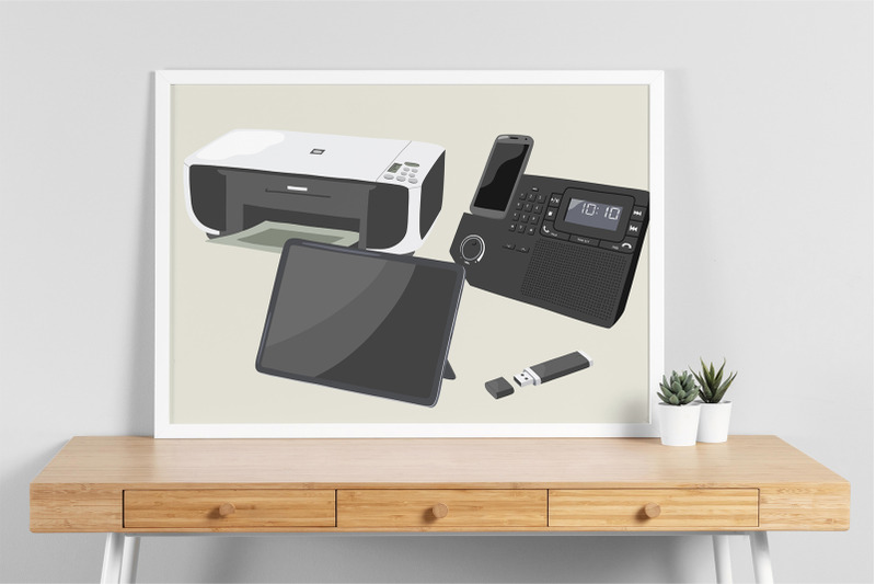 office-devices-vector-clipart