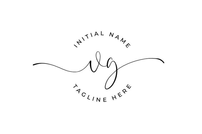 handwritten-logo-premade-logo-vg-initial-letters-monogram