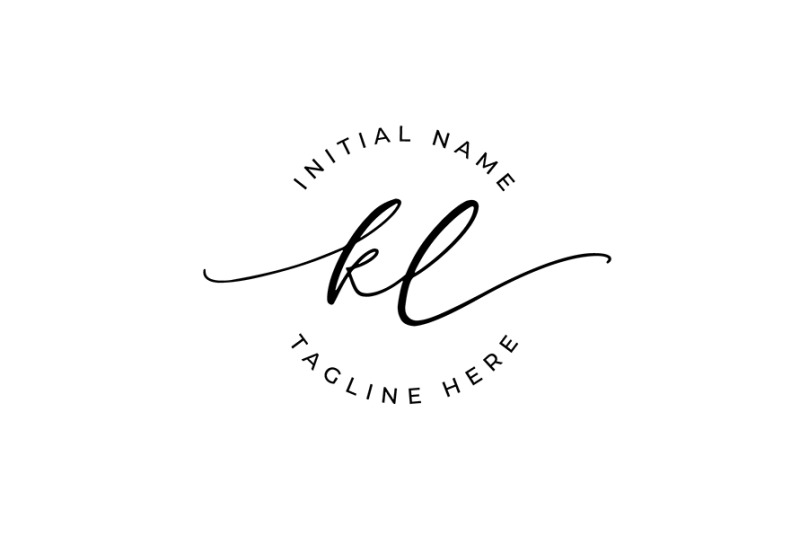 handwritten-logo-premade-logo-kl-initial-letters-monogram