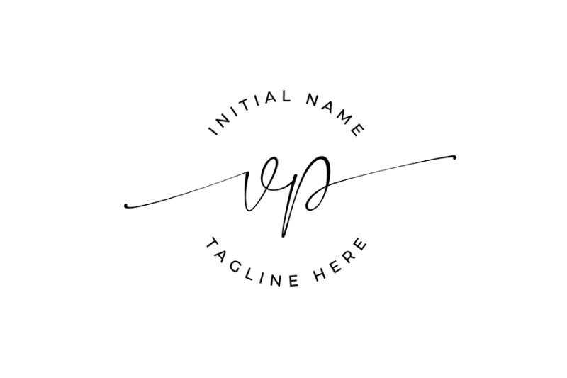 handwritten-logo-premade-logo-vp-initial-letters-monogram