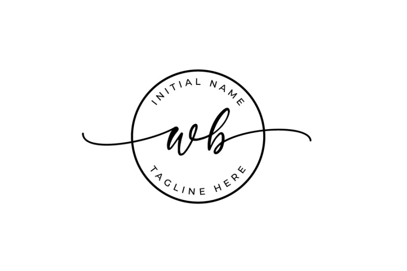 handwritten-logo-premade-logo-wb-initial-letters-monogram