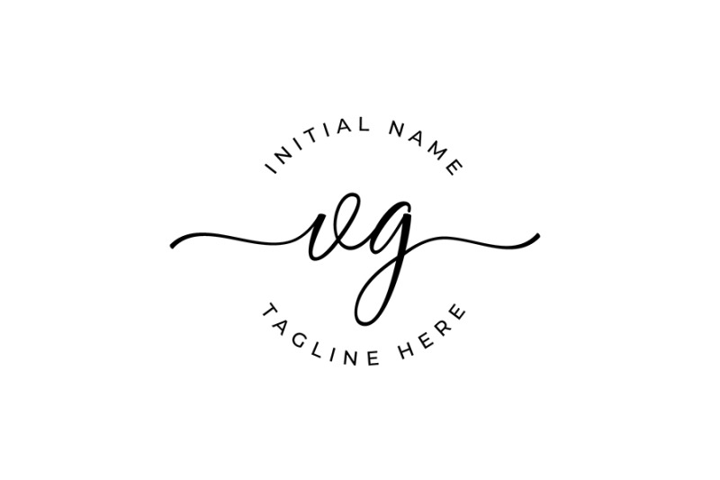 handwritten-logo-premade-logo-vg-initial-letters-monogram