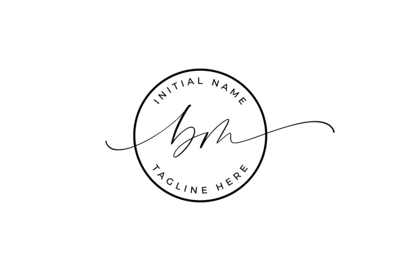 handwritten-logo-premade-logo-bm-initial-letters-monogram