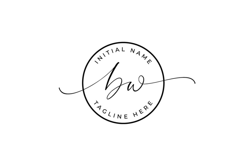 handwritten-logo-premade-logo-bw-initial-letters-monogram