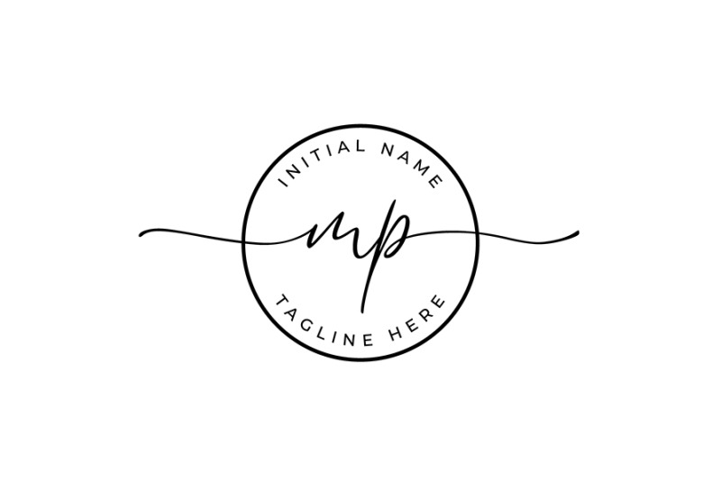 handwritten-logo-premade-logo-mp-initial-letters-monogram