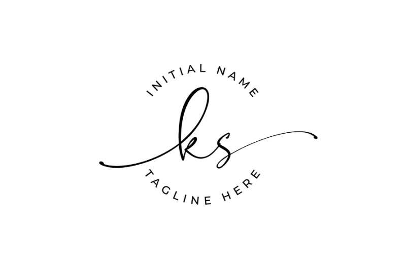 handwritten-logo-premade-logo-ks-initial-letters-monogram