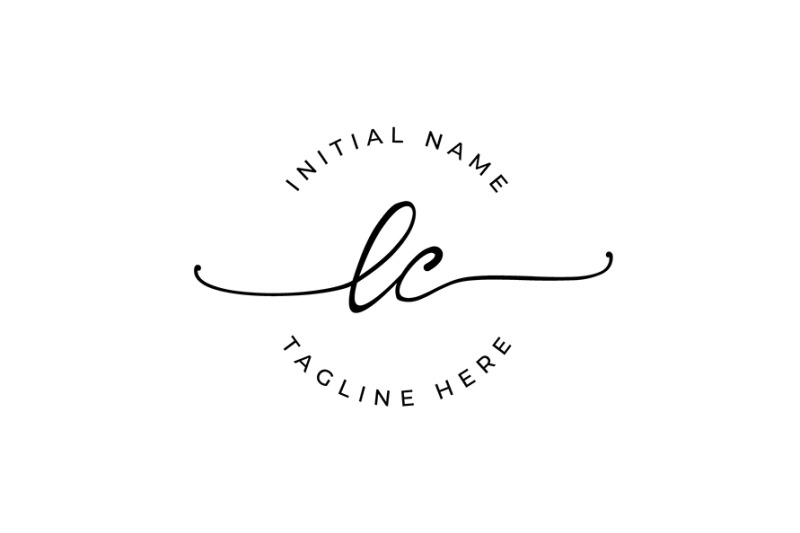 handwritten-logo-premade-logo-lc-initial-letters-monogram