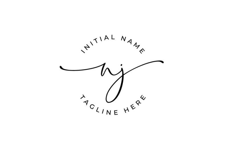 handwritten-logo-premade-logo-nj-initial-letters-monogram