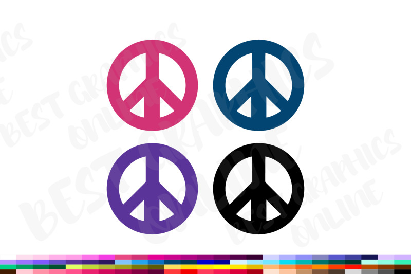 Peace Sign Clipart, Peace and Love Sign Groovy Clip Art Set By Best ...