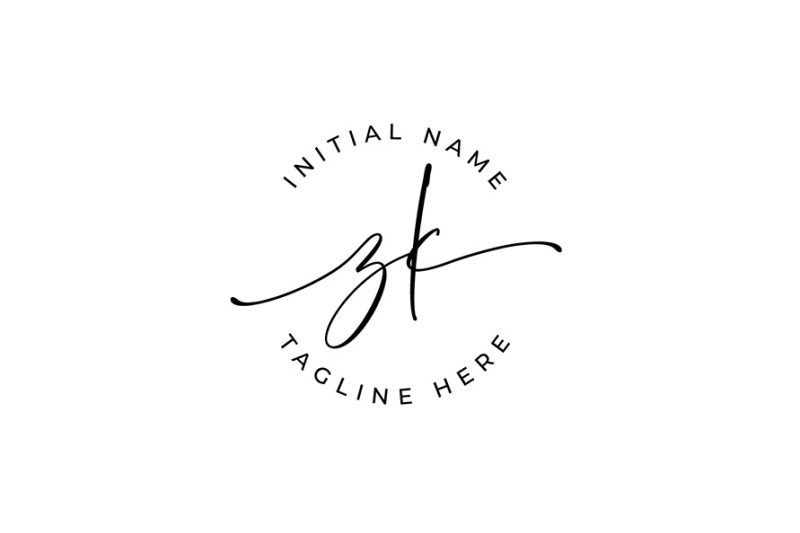 handwritten-logo-premade-logo-zk-initial-letters-monogram