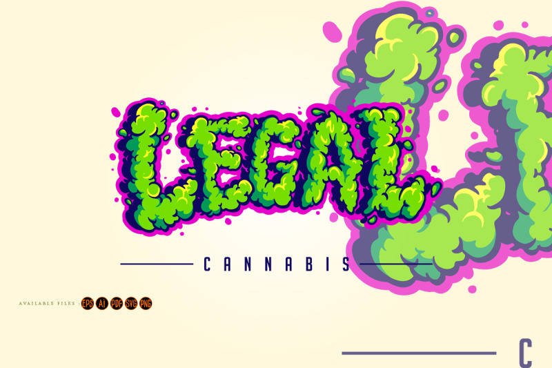 legal-cannabis-smoke-effect-lettering-words-svg