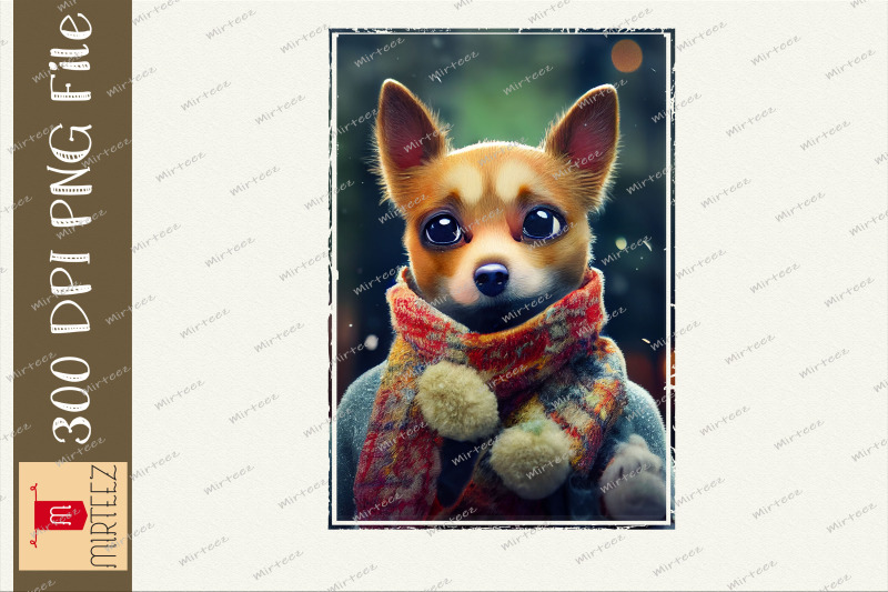 fox-with-coat-and-scarf-cozy-winter