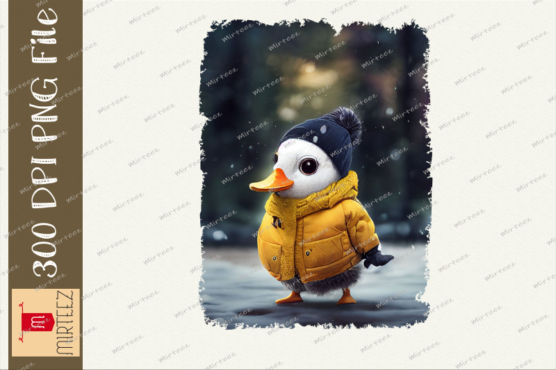 duck-with-coat-and-scarf-cozy-winter