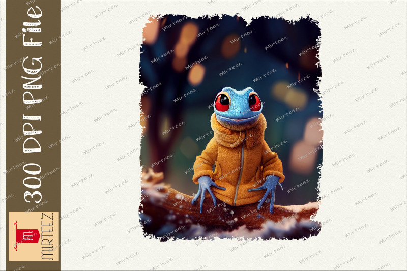 lizard-with-coat-and-scarf-cozy-winter