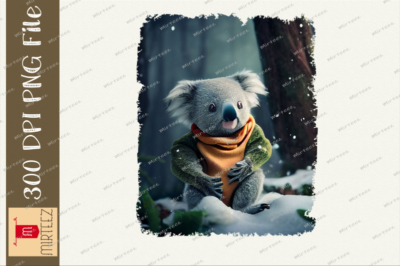 koala-with-coat-and-scarf-cozy-winter