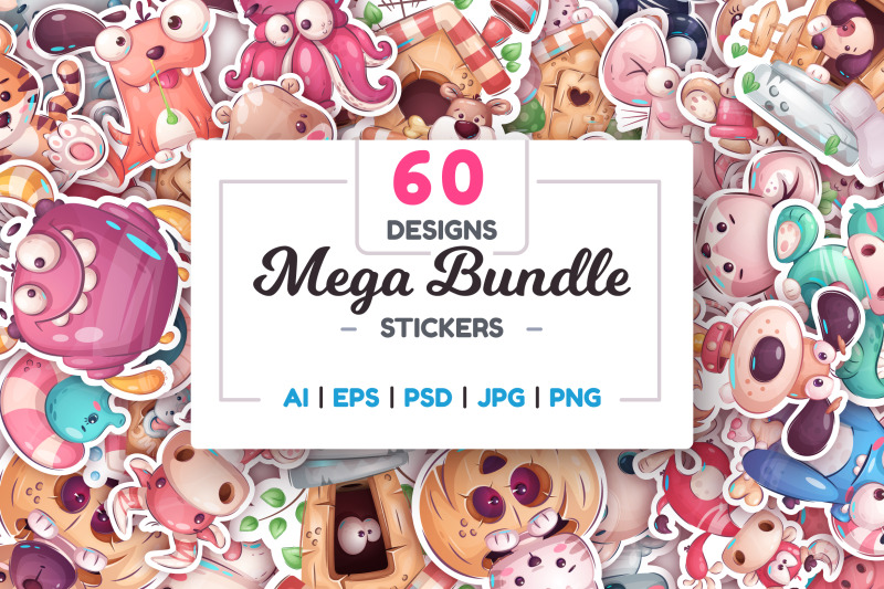 bundle-60-cartoons-stickers-for-cricut-png
