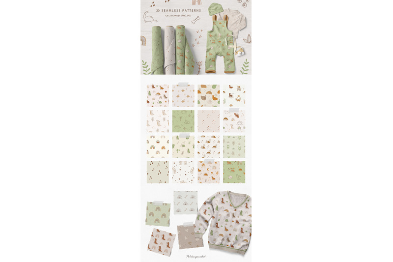 dinosaur-clipart-and-kids-pattern
