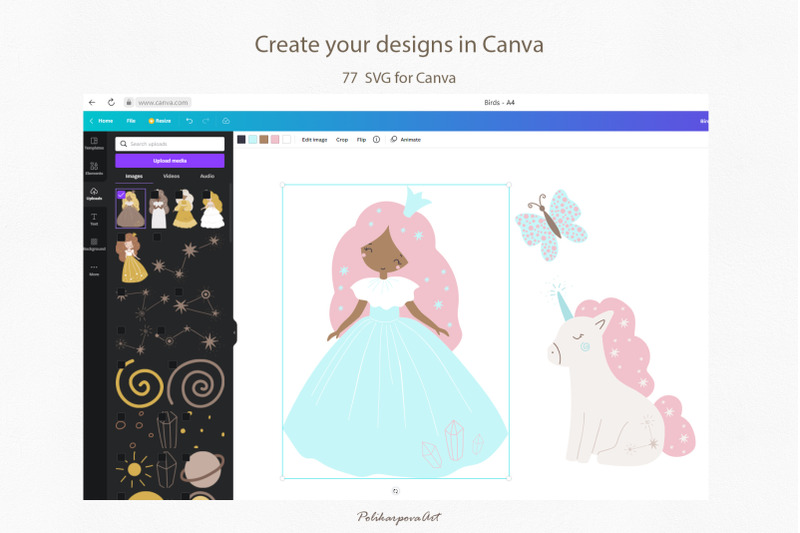 little-princess-amp-unicorn-clipart-amp-pattern