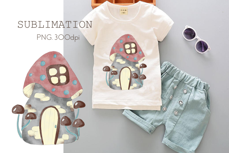 sublimation-house-gnome-mushroom-png-disign-autumn-halloween