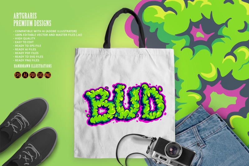 weed-bud-smoke-effect-lettering-words-svg