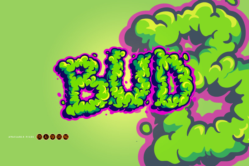 weed-bud-smoke-effect-lettering-words-svg