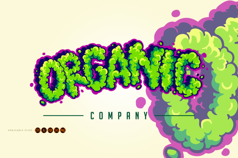 organic-cannabis-smoke-effect-lettering-words-svg