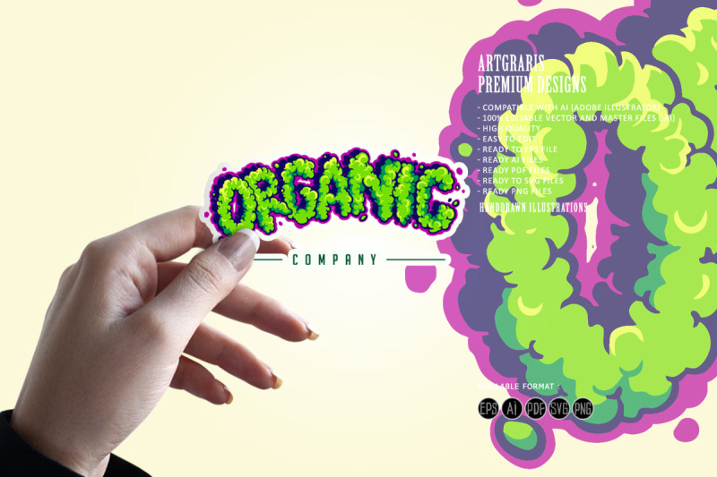 organic-cannabis-smoke-effect-lettering-words-svg