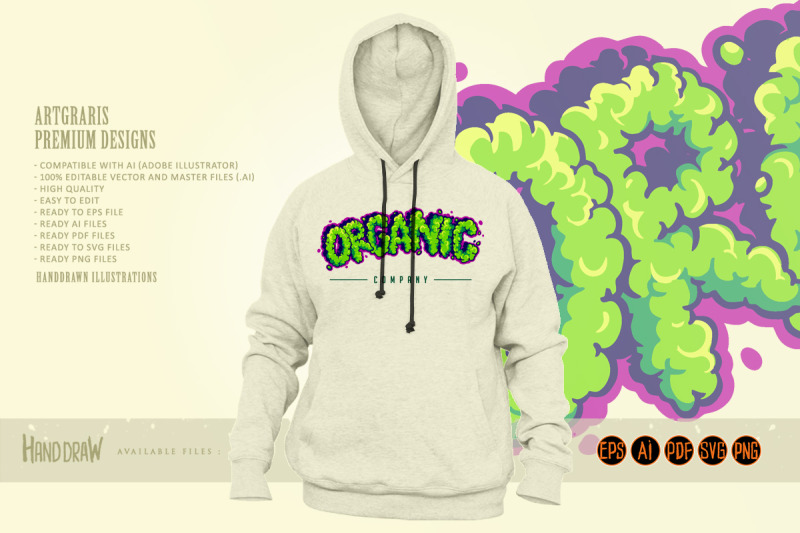 organic-cannabis-smoke-effect-lettering-words-svg