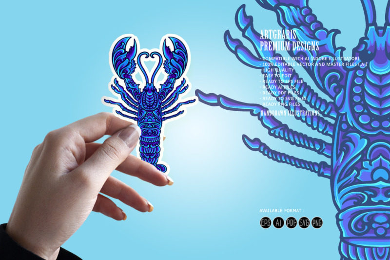 classic-elegant-lobster-ornament-svg