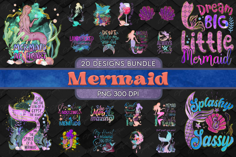 mermaid-t-shirt-design-bundle