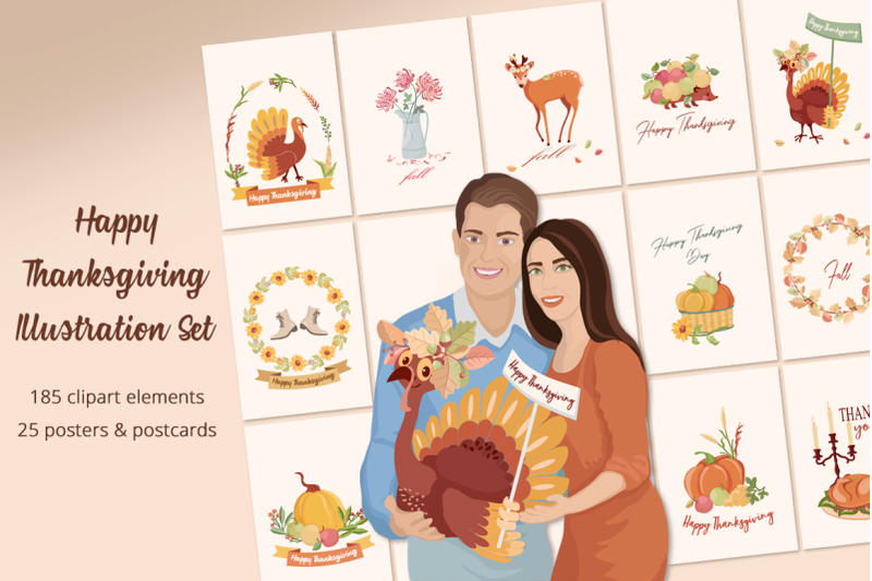 happy-thanksgiving-illustration-set