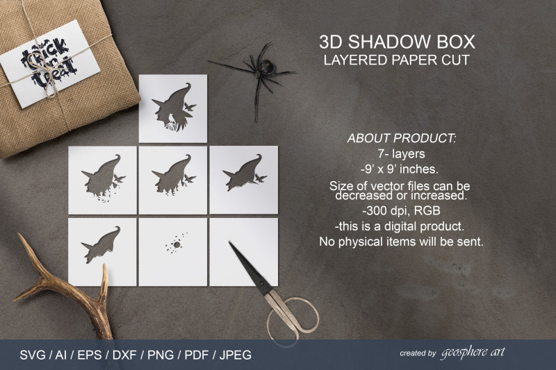 halloween-witch-hat-3d-shadow-box-layered-papercut-svg