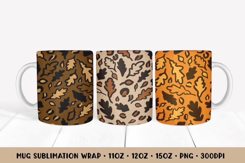 autumn-oak-leaves-mug-sublimation-wrap-fall-leopard-mug