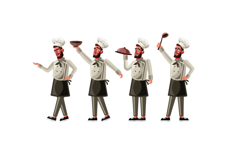 chef-character-set-graphics-vector-illustration