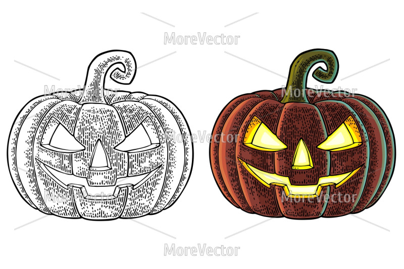 halloween-pumpkin-with-scary-face-engraving