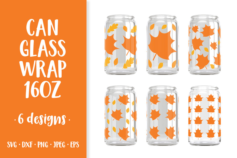 maple-leaves-can-glass-wrap-svg-fall-glass-can-bundle