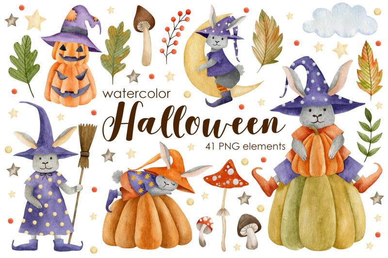 watercolor-illustration-of-halloween-bunny