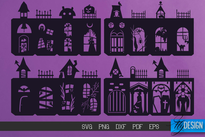 halloween-lantern-svg-bundle-paper-cut-svg-haunted-house