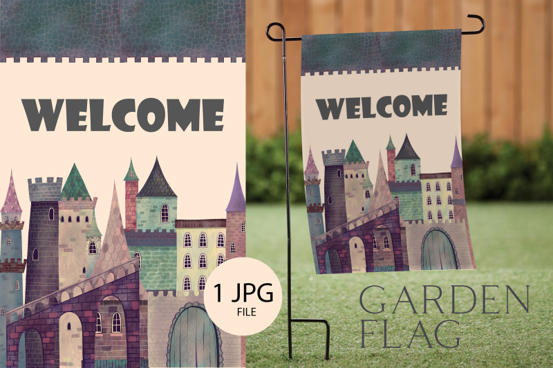 welcome-garden-flag-castle-sublimation