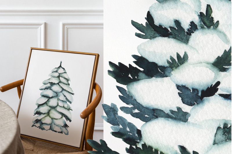 snowy-fir-trees-watercolor-clipart