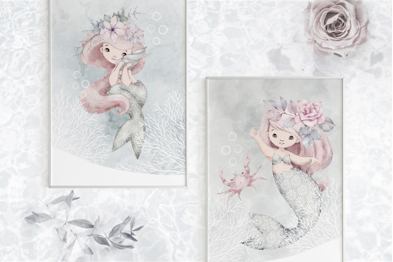 mermaids-watercolor-set