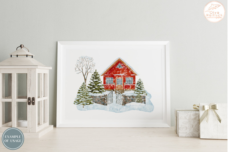 winter-house-clipart-watercolor-christmas-countryside-compositions