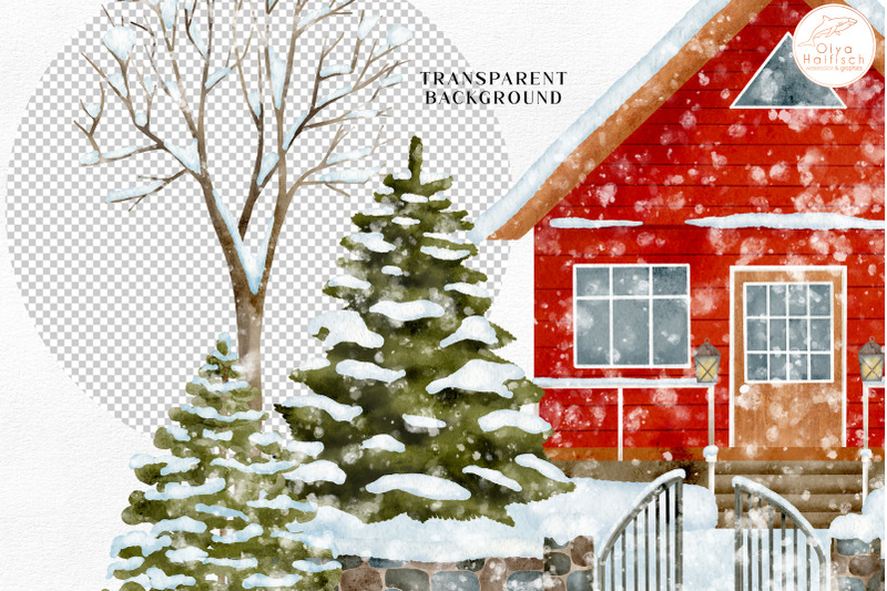 winter-house-clipart-watercolor-christmas-countryside-compositions