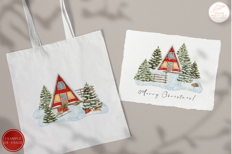 winter-house-sublimation-png-christmas-countryside-watercolor-clipart