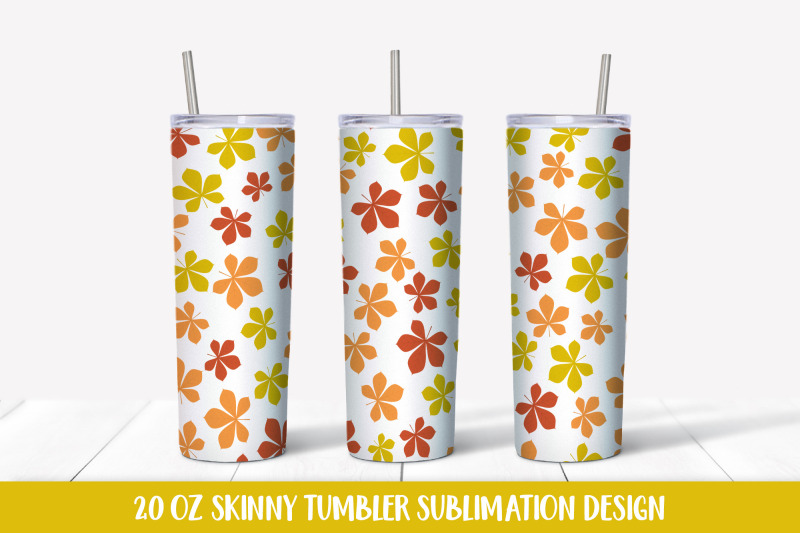 fall-tumbler-sublimation-wrap-chestnut-leaves-tumbler-wrap