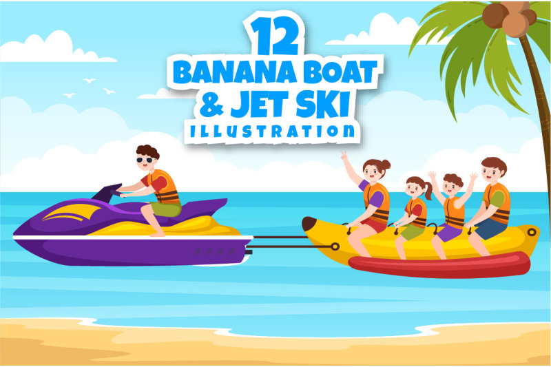 12-playing-banana-boat-and-jet-ski-illustration